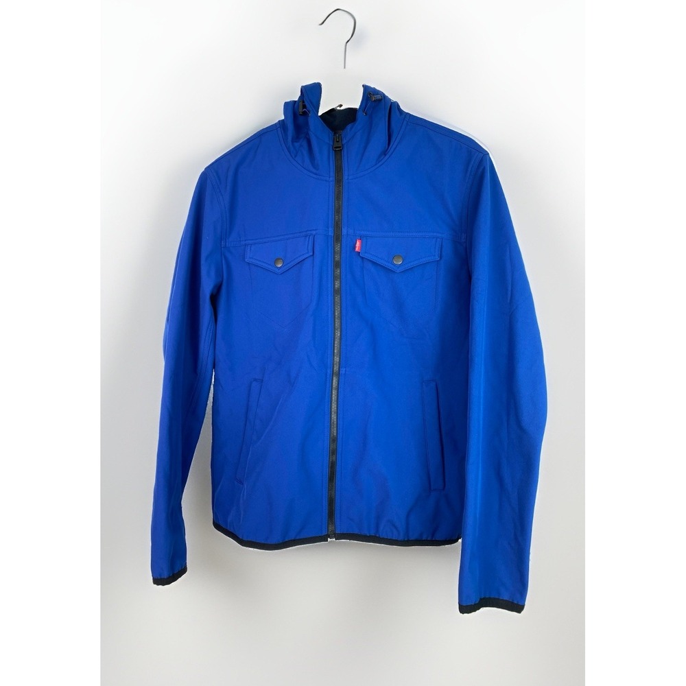Levi's Men's M Blue Full Zip Hooded Microfleece Lined Classic Utility Jacket